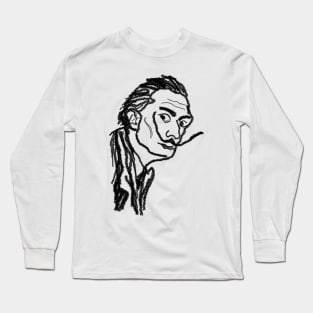 Minimalist Salvador Dali Portrait Long Sleeve T-Shirt